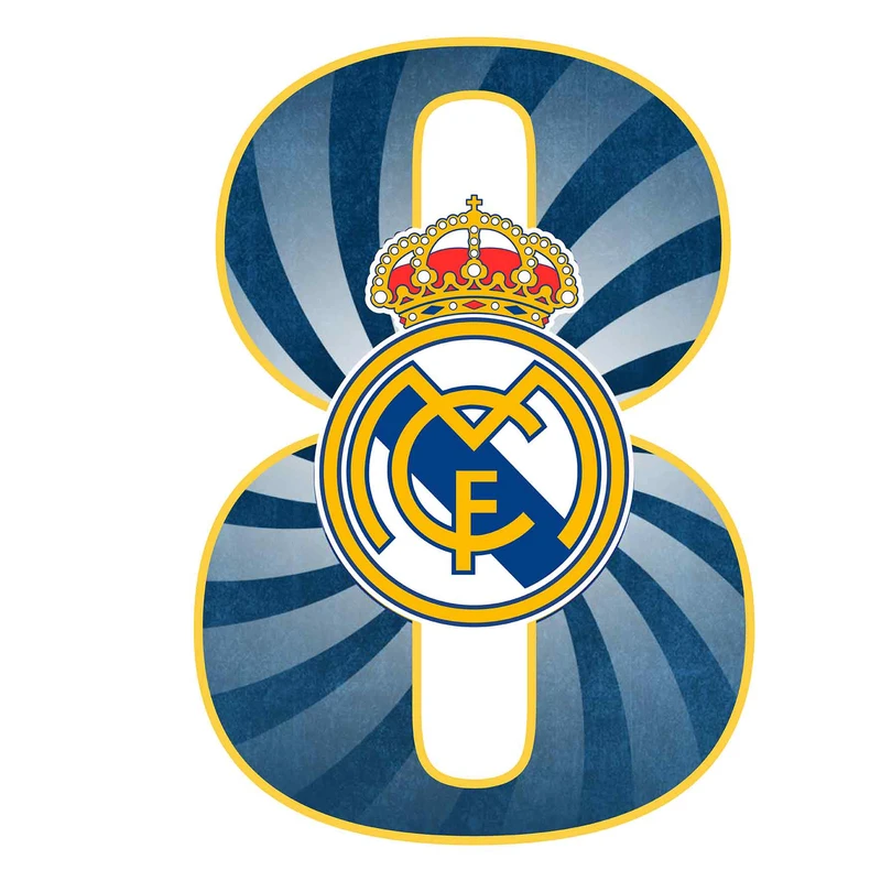    استند رومیزی تولد مدل عدد 8 طرح رئال مادرید کد 738