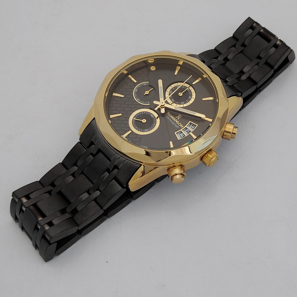 ساعت مچی عقربه‌ای مردانه رومانسون مدل بندفلزی ضدآب کرنوگراف سه موتور فعال کد 295