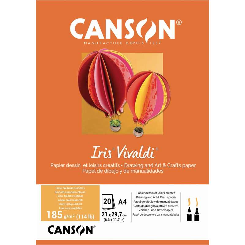 مقوا مداد رنگی کانسون مدل Iris Vivaldi کد 185gsm سایز 29.7 × 21 سانتی متر بسته 20 عددی مقوا مداد رنگی کانسون مدل Iris Vivaldi کد 185gsm سایز 29.7 × 21 سانتی متر بسته 20 عددی