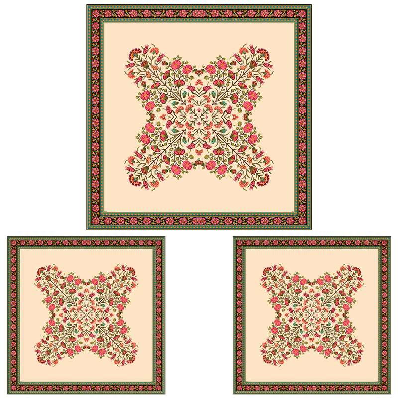 ست رومیزی سه تکه طرح سنتی کد 1400115