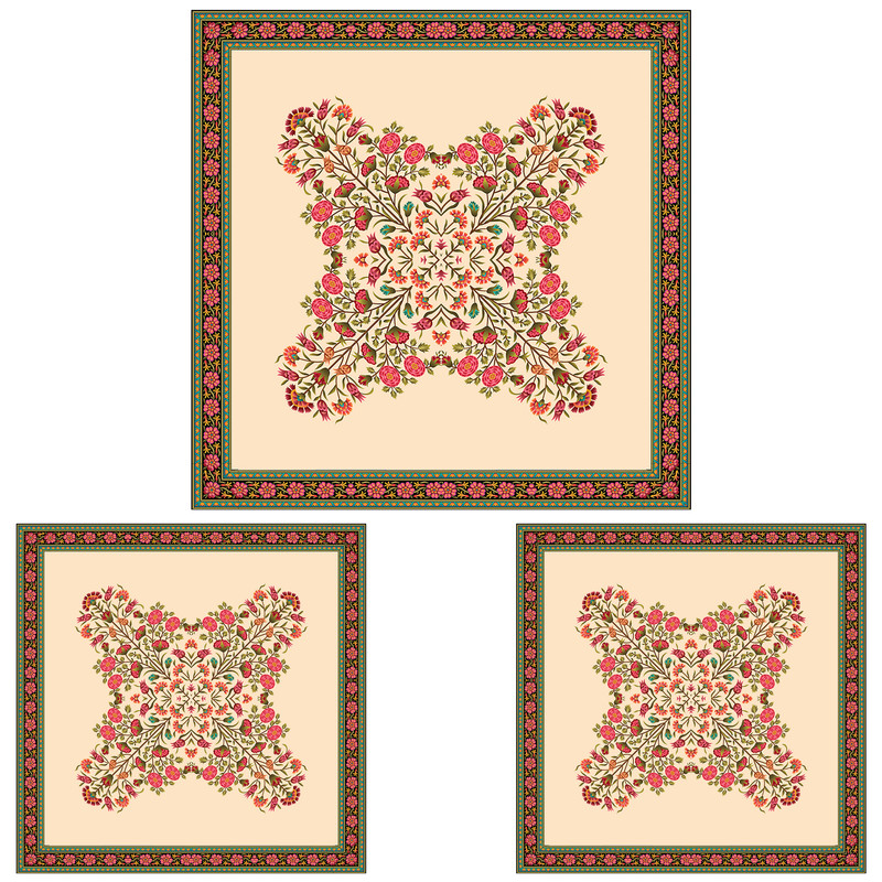 ست رومیزی سه تکه طرح سنتی کد 1400115