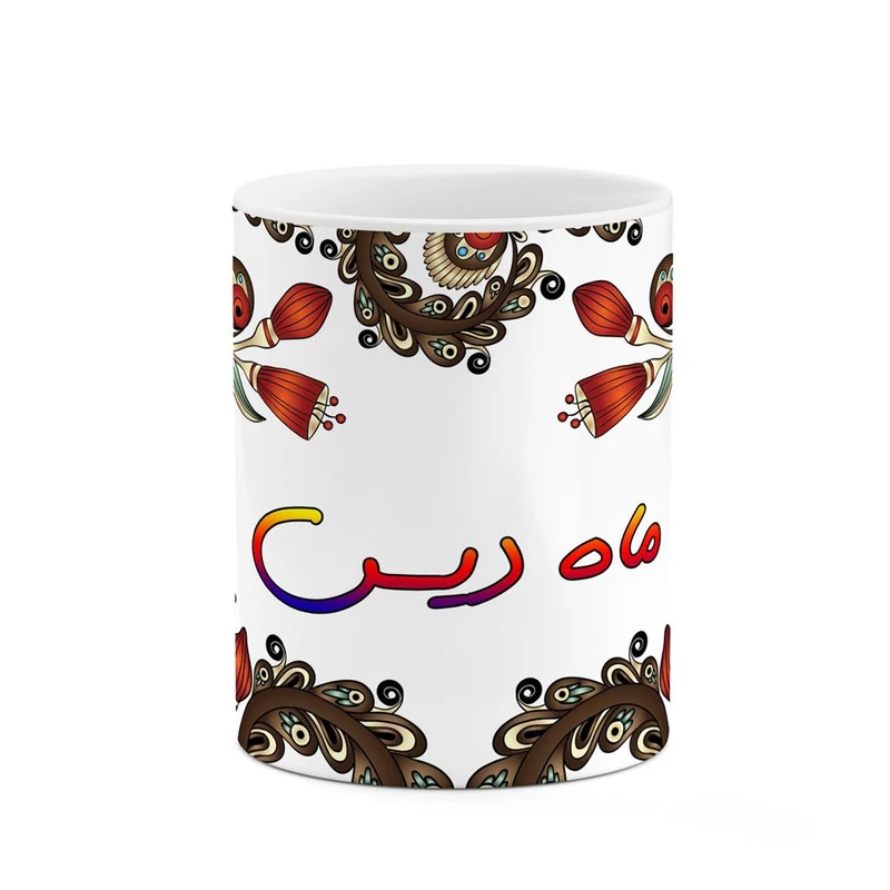ماگ کاکتی مدل اسم ماه_دیس طرح سنتی گل و بته کد mgh47014