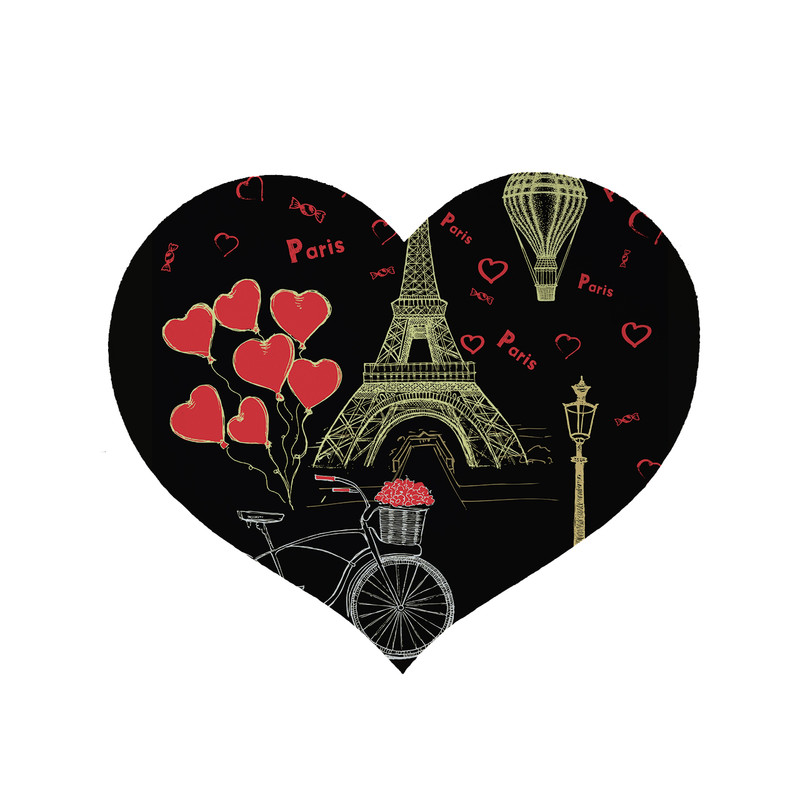 پادری مدل قلب طرح ایفل کد 6246 سایز 90x90 سانتی متر