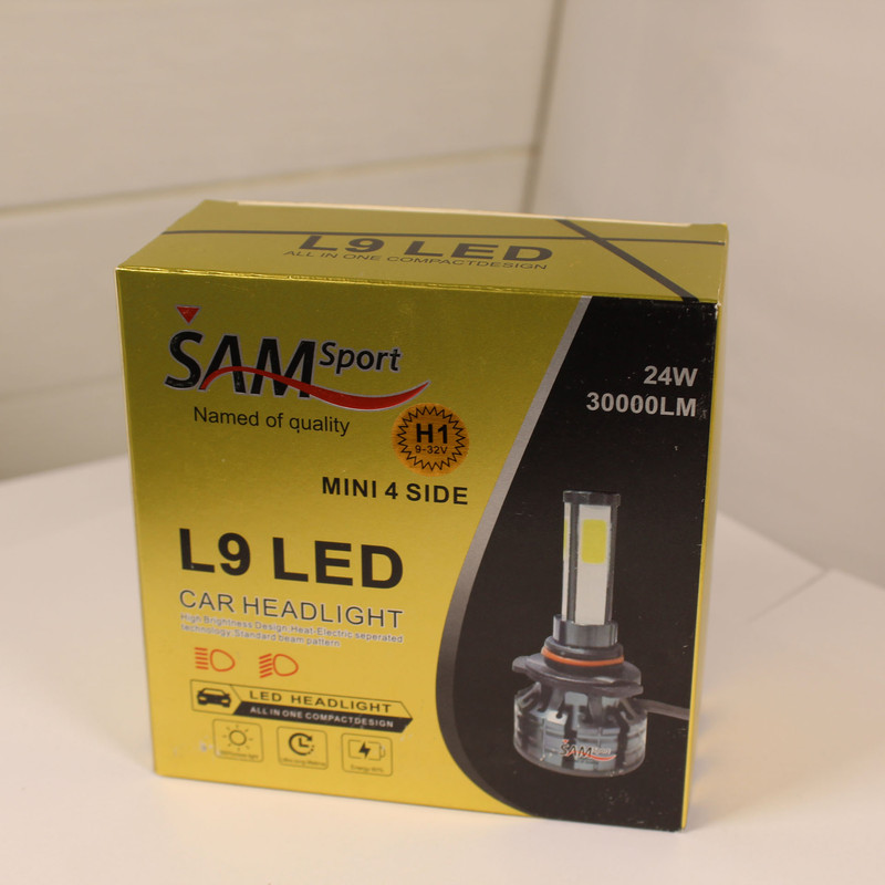لامپ هدلایت خودرو سام مدل L9 کد H1 بسته 2 عددی