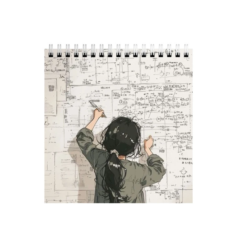 دفتر طراحی 50 برگ طرح دختر ریاضی دان کد 0783470