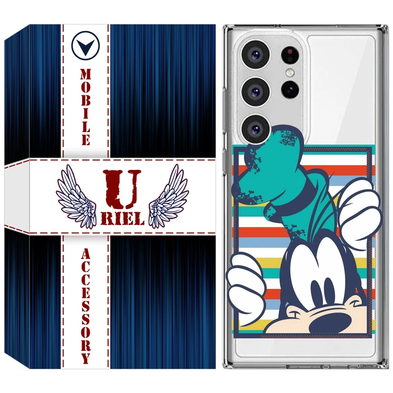 کاور یوریل مدل Clear کد 2 طرح سگ مناسب برای گوشی موبایل سامسونگ Galaxy S23 Ultra