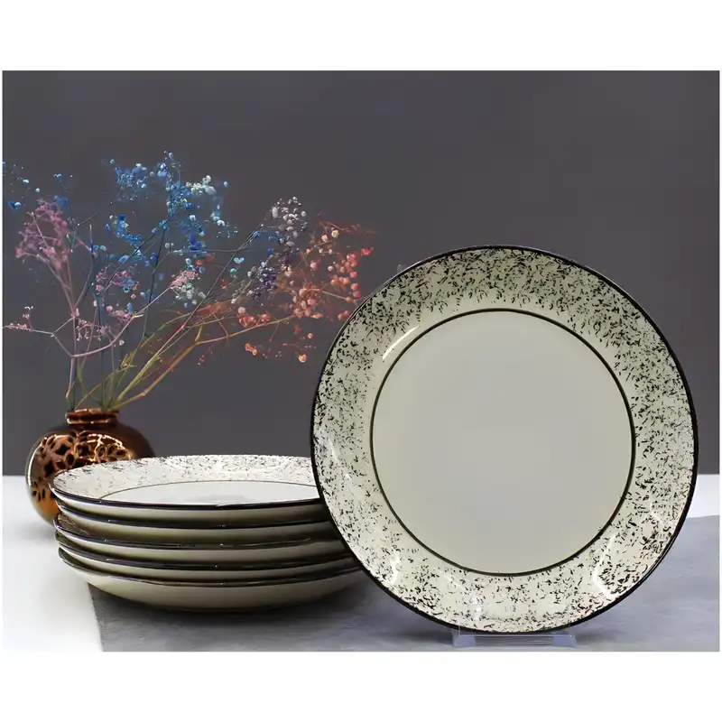 بشقاب سرامیکی مدل مرمری بسته 6 عددی