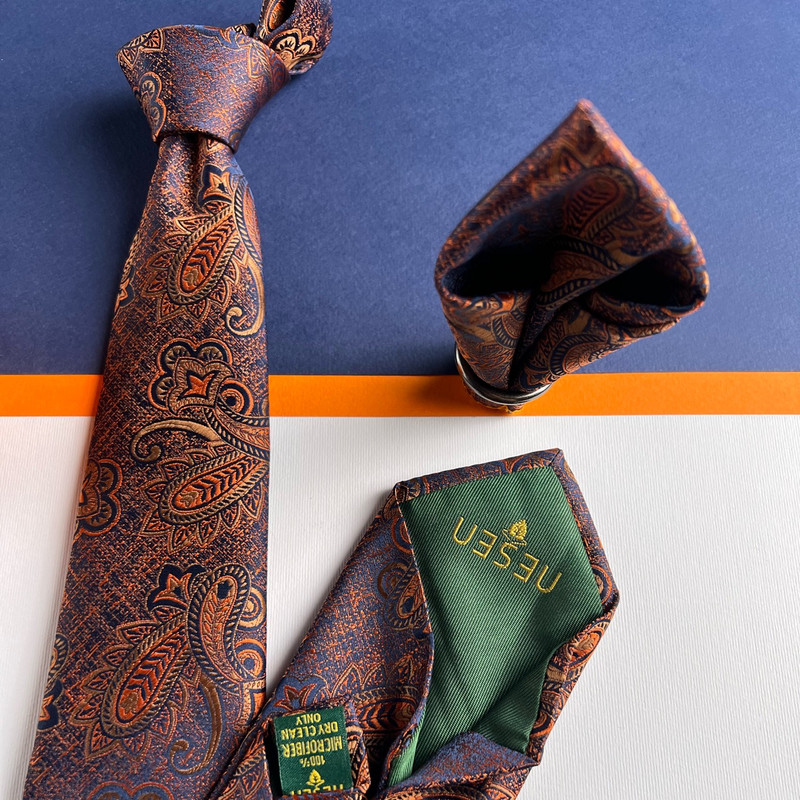 ست کراوات و دستمال جیب نسن مدل sn101003