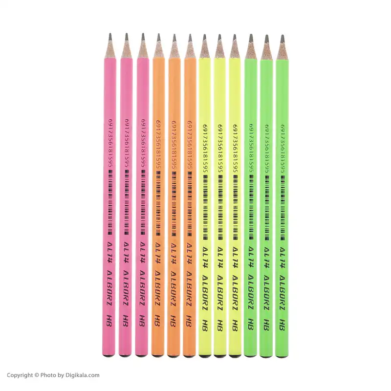 مداد مشکی البرز مدل AL14 بسته 12 عددی