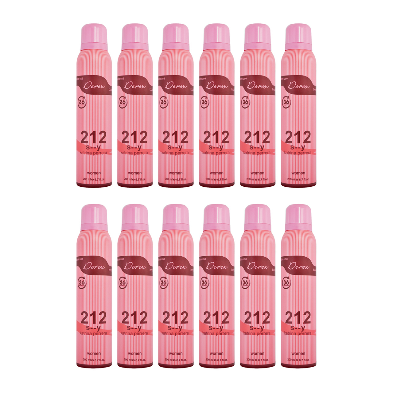 اسپری خوشبو کننده بدن زنانه دریکس مدل 212 حجم 200 میلی لیتر مجموعه ۱۲ عددی