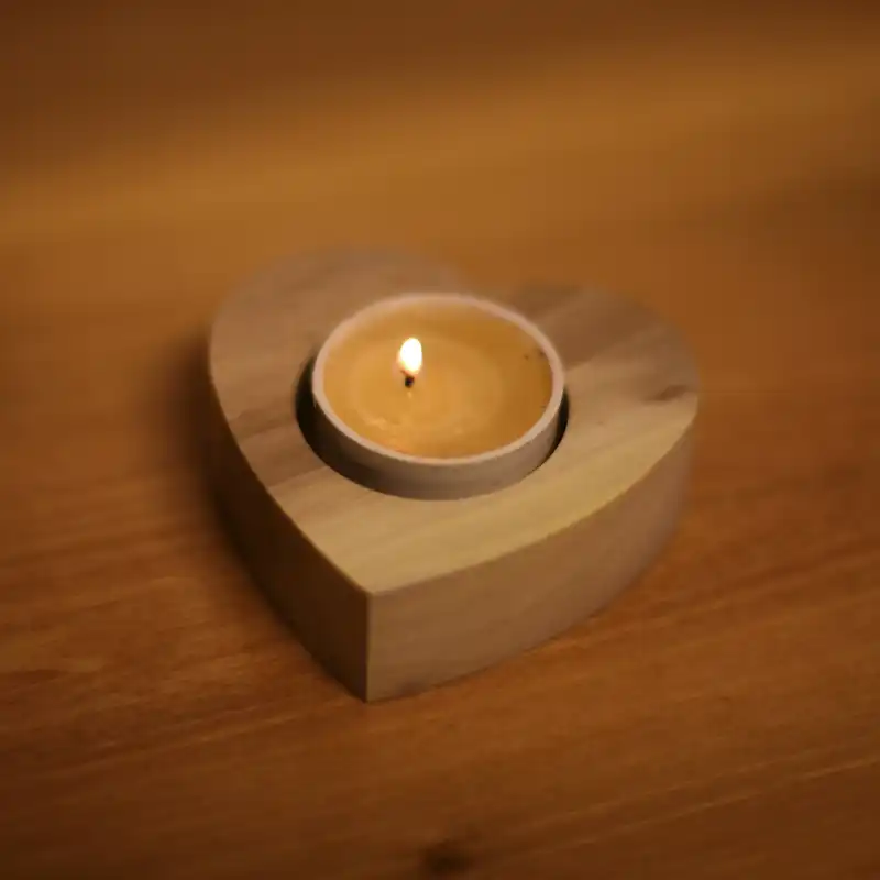 جاشمعی چوبی وودلندزون مدل قلب بسته 2 عددی