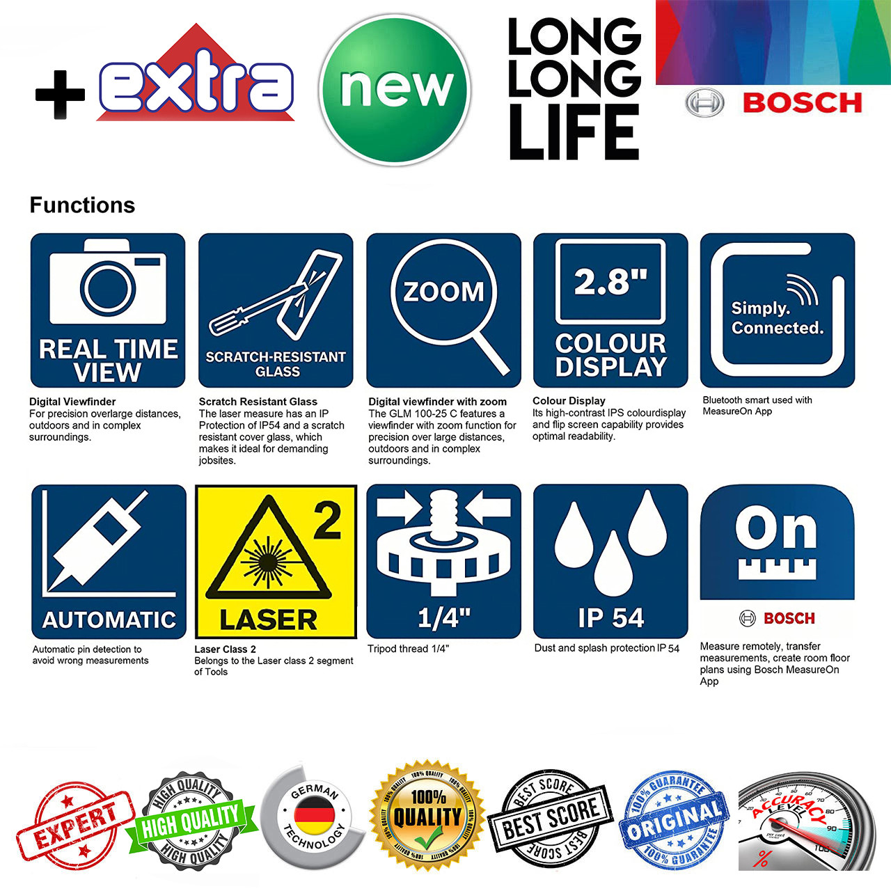 متر لیزری بوش مدل  GLM 150-27 C