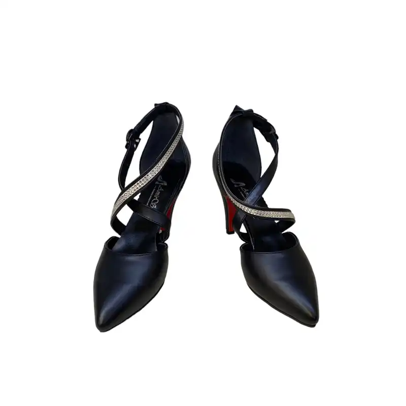 کفش زنانه مدل مـهین بیاله نگینی رنگ مشکی