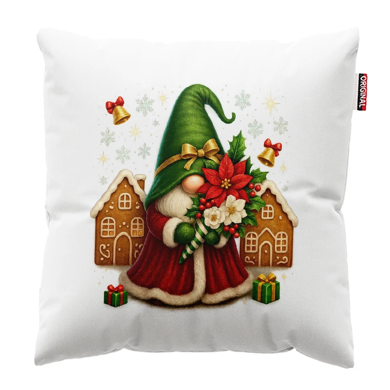 کوسن پاد آفرین مدل کریسمس طرح بابانوئل کاج گوزن آدم برفی کد PK302578 سایز 30*30 سانتی متر