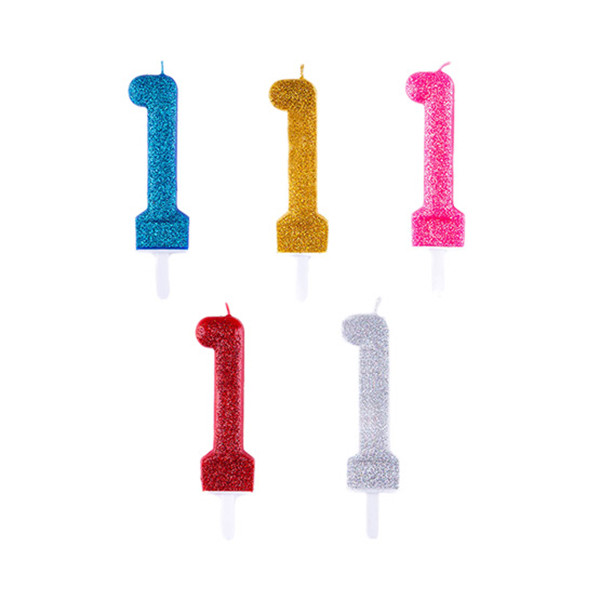 شمع تولد مدل اکلیلی عدد 1 لاتین
