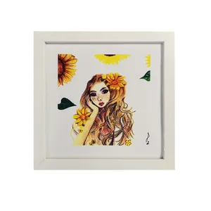 تابلو نقاشی آبرنگ طرح دختر آفتاب