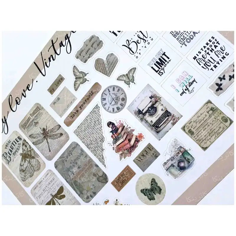 برچسب کاترینکا طرح برش خورده بولت ژورنال و اسکرپ بوک مدل My love. Vintage بسته 56 عددی