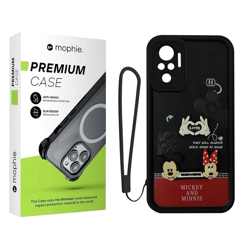 کاور موفی مدل Silicone Puffer Minni Mouse Strap مناسب برای گوشی موبایل شیائومی Redmi Note 10 Pro / Note 10 Pro Max به همراه بند