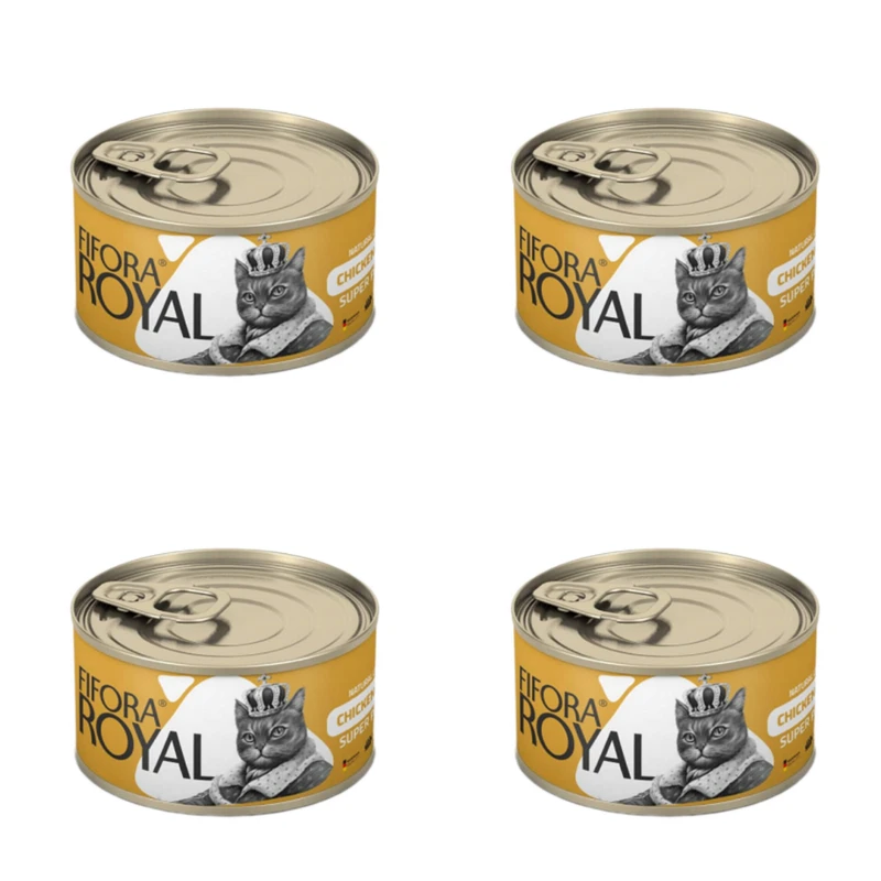 کنسرو گربه فیفورا مدل کلاسیک ROYAL chickenf fillet وزن 120 گرم بسته 4 عددی