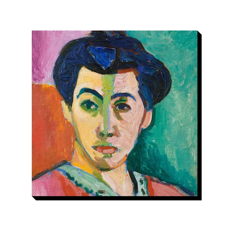تابلو شاسی ترمه طراحان ایده مدل پرتره خانم ماتیس، خط سبز از ماتیس کد art0641