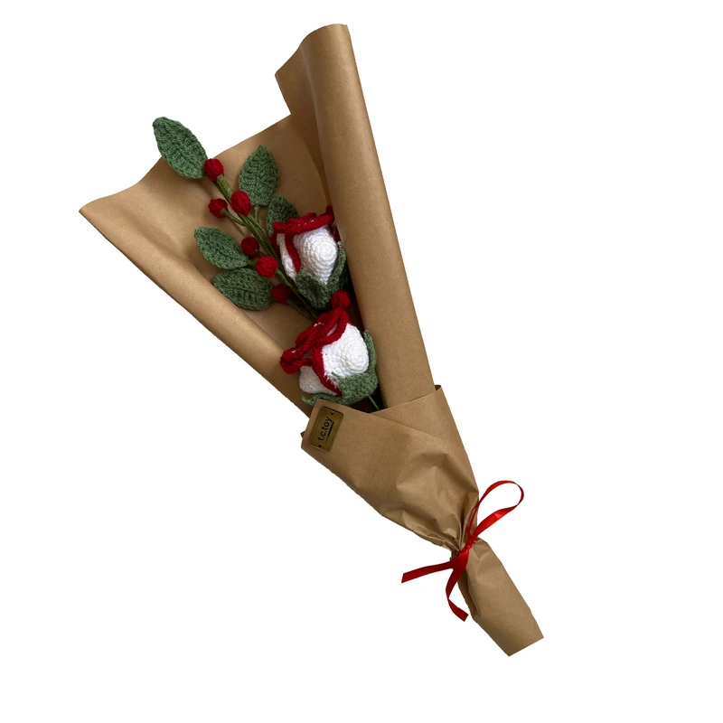 گل بافتنی تی سی توی مدل رز بسته 2 عددی