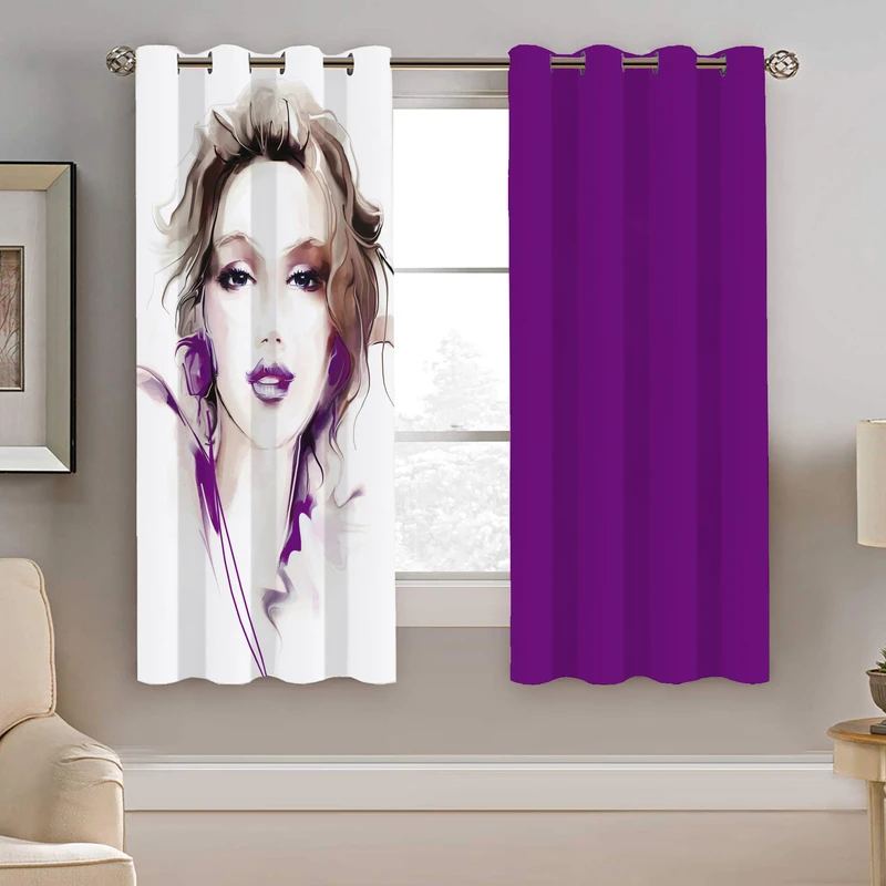 پرده نیروانا طرح چهره مدل مخمل کد 8881 سایز 140×200 سانتی متر