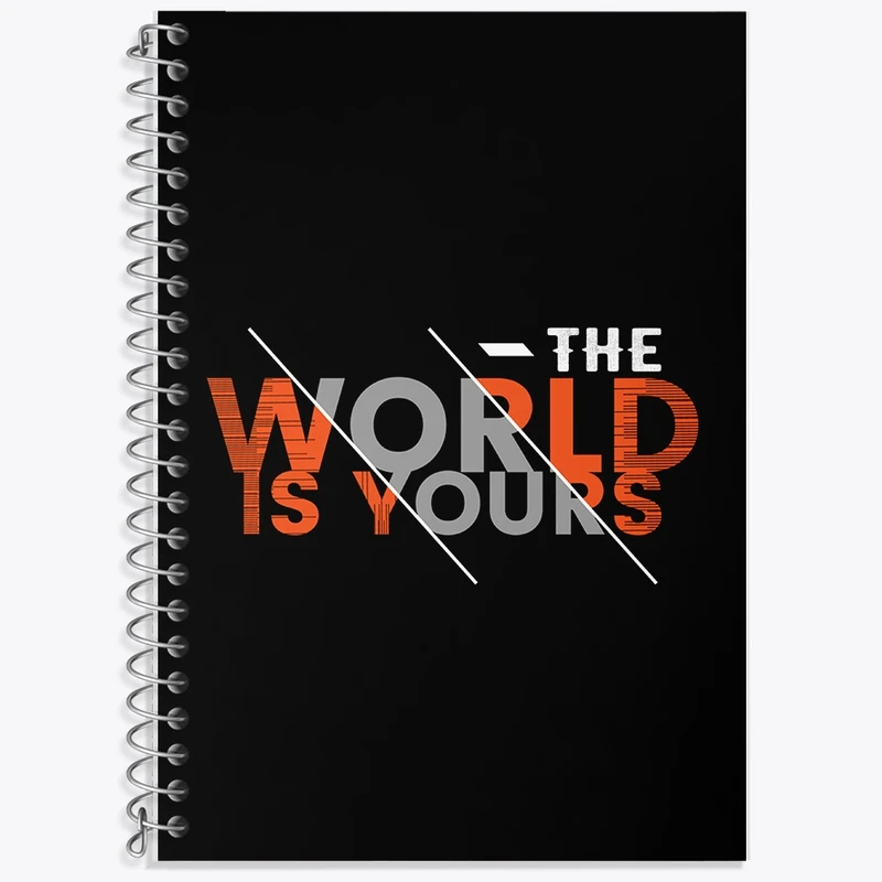 دفتر زبان 50 برگ خندالو مدل دو خط طرح The World Is Yours کد F1064