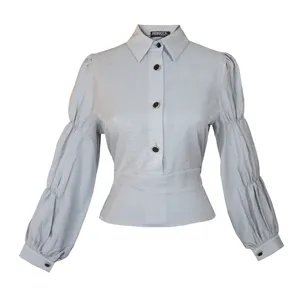 بلوز آستین بلند زنانه ربکا مدل بارانا کد 4006 رنگ طوسی