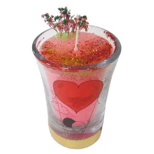 شمع لیوانی مدل عاشقانه کد h101