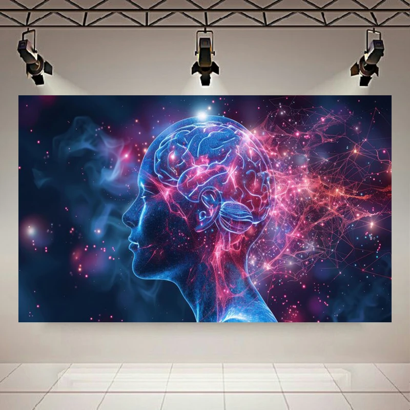  تابلو بوم طرح مخمل انتزاعی انسان مدل اتصالات عصبی کد PD130756