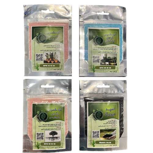کود گیاهان آپارتمانی کاکتوس پاجوشدهی و هیومیک اسید مدل P1 وزن 150 گرم بسته 4عددی