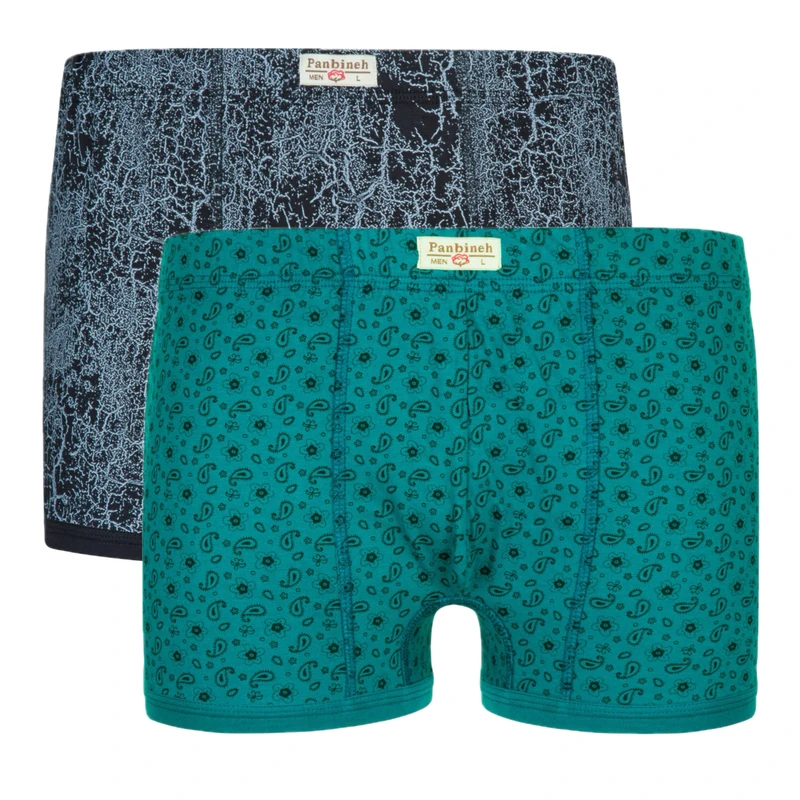 شورت نیم‌پا مردانه پنبینه مدل نخ پنبه بسته 2 عددی