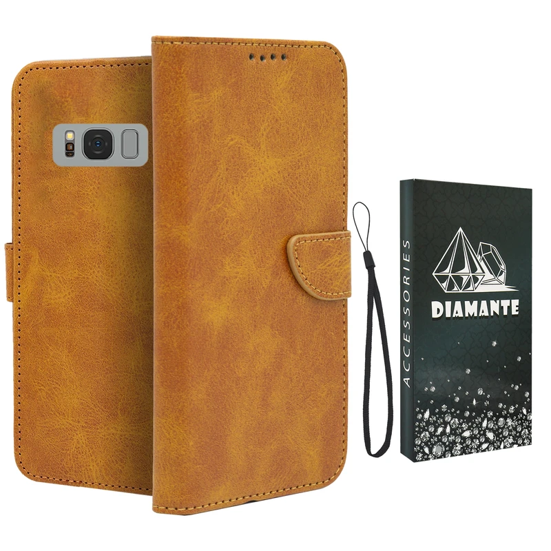  کیف کلاسوری دیامانته مدل Scusa Bk مناسب برای گوشی موبایل سامسونگ Galaxy S8 Plus به همراه بند آویز