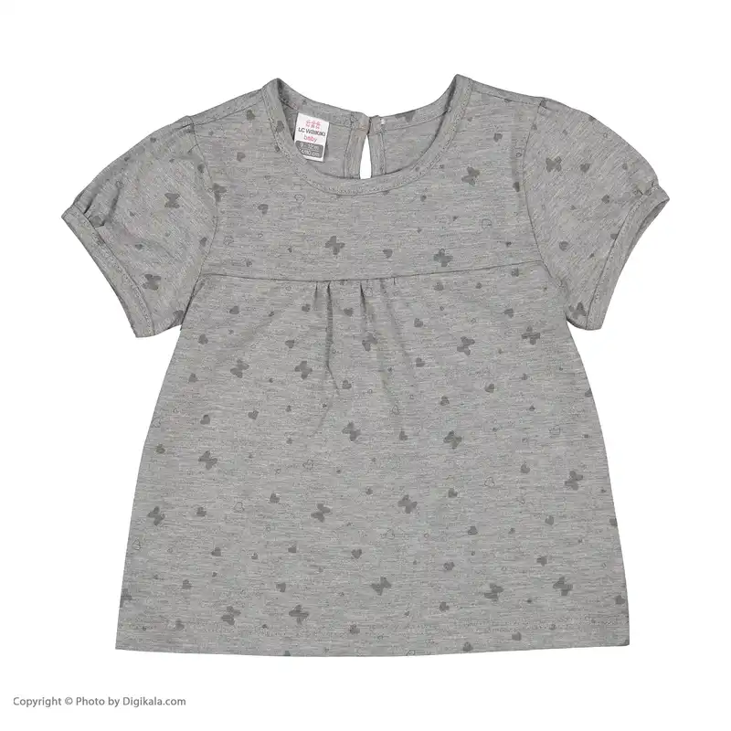 تی شرت آستین کوتاه نوزادی دخترانه ال سی وایکیکی مدل S295748Z1-L8N-ANTHRACITEMELANGE