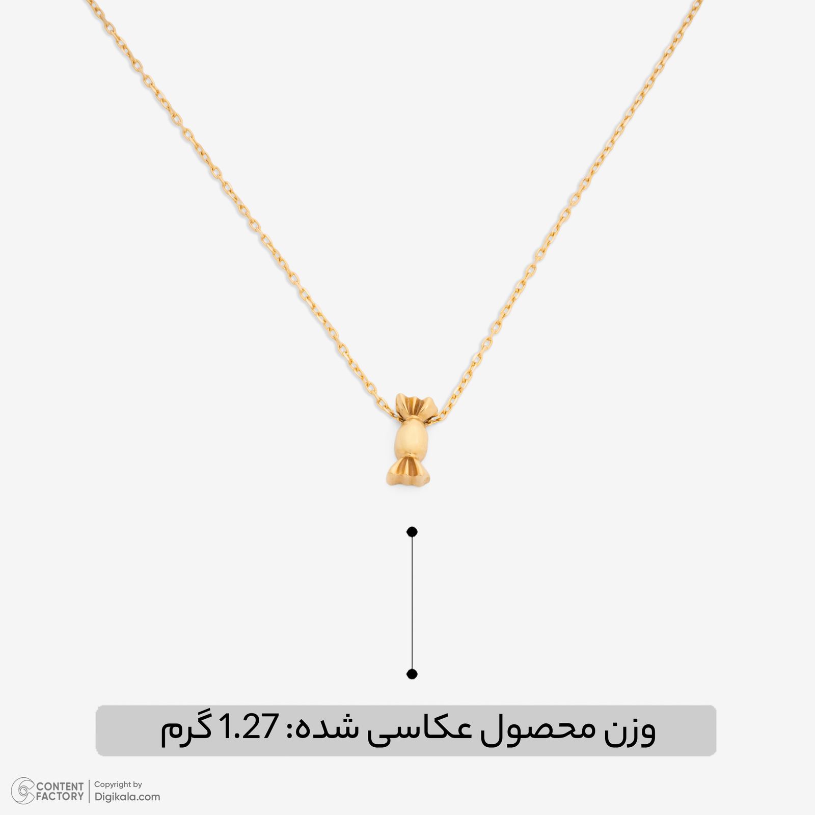 گردنبند طلا 18 عیار زنانه با زنجیر حلقه‌ای (فلامینگو) گلدم مدل PE147010 -  - 2