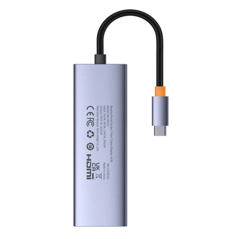 هاب 7 پورت USB-C بیسوس مدل BS-OH117  Triple Display
