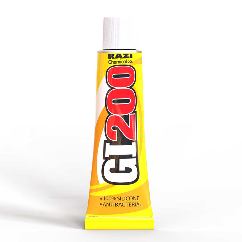 چسب آکواریوم رازی مدل سیلیکون کد جی آی 200 وزن 30 گرم بسته 4 عددی