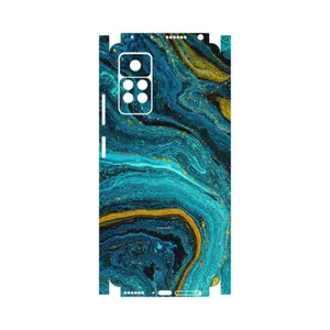 MAHOOT Turquoise marblewith golden streaks-FullSkin Cover Sticker for Xiaomi Redmi Note 11 Pro