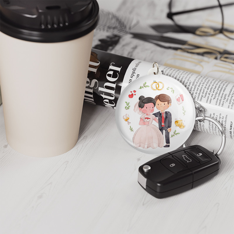 جاکلیدی خندالو مدل عروس و داماد کد 29623 جاکلیدی خندالو مدل عروس و داماد کد 29623