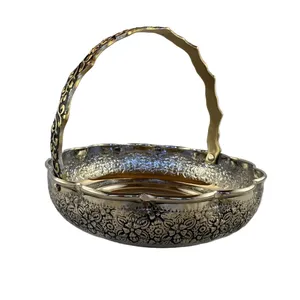 شیرینی خوری مسی مدل گلدار