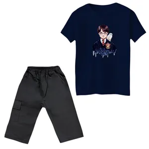 ست تی‌شرت و شلوارک پسرانه مدل هری پاتر کد 8 رنگ سورمه ای