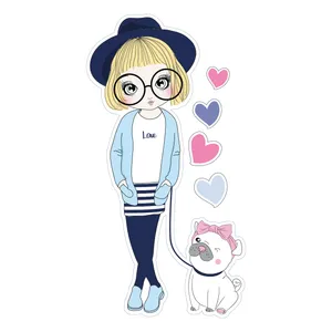 استیکر دیواری کودک تُکتم مدل love girl کد11