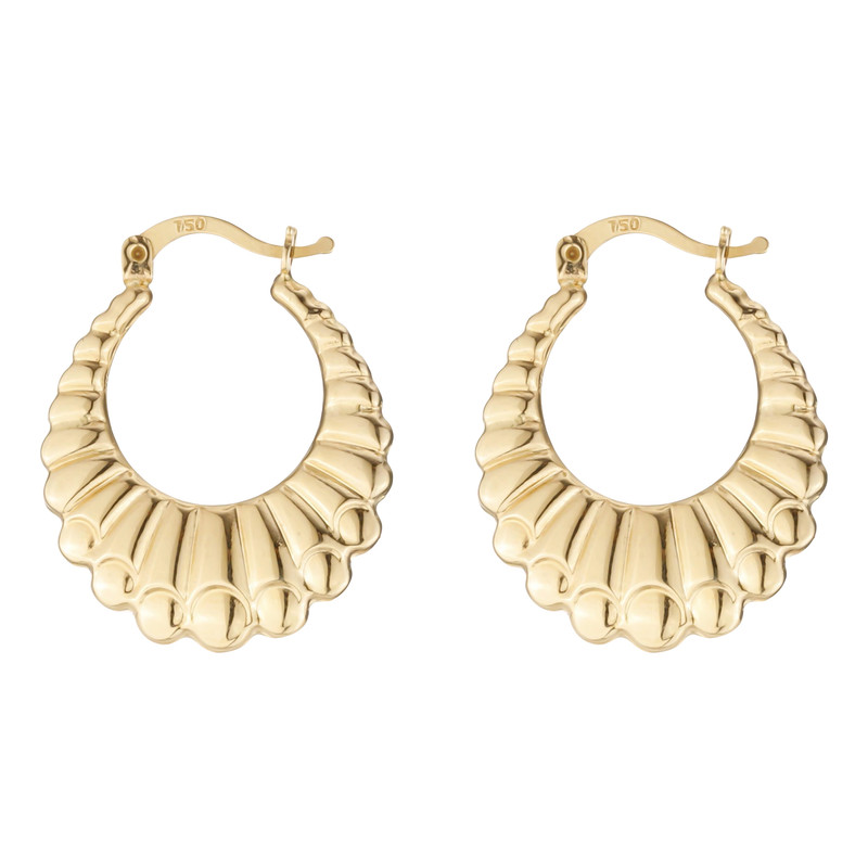 گوشواره حلقه‌ای طلا 18 عیار زنانه میلاد گلد مدل JN4C02