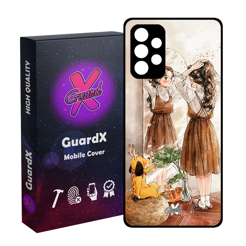 کاور گارد ایکس طرح Girl مدل Glass10306 مناسب برای گوشی موبایل سامسونگ Galaxy A73