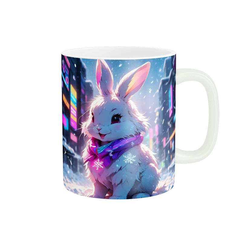 ماگ پاد آفرین طرح خرگوش برفی مدل فانتزی کد 1598