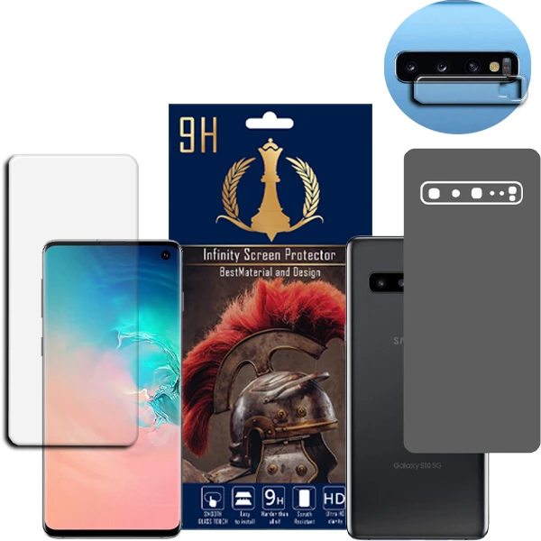 برچسب پوششی اینفینیتی مدل PRO MAX مناسب برای گوشی موبایل سامسونگ GALAXY S10 5G به همراه محافظ صفحه نمایش و محافظ لنز دوربین