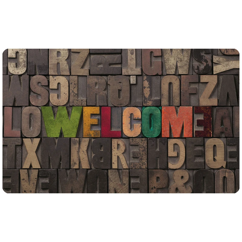 پادری مدل سه لایه طرح Welcome کد 1303 سایز 75x45 سانتی متر
