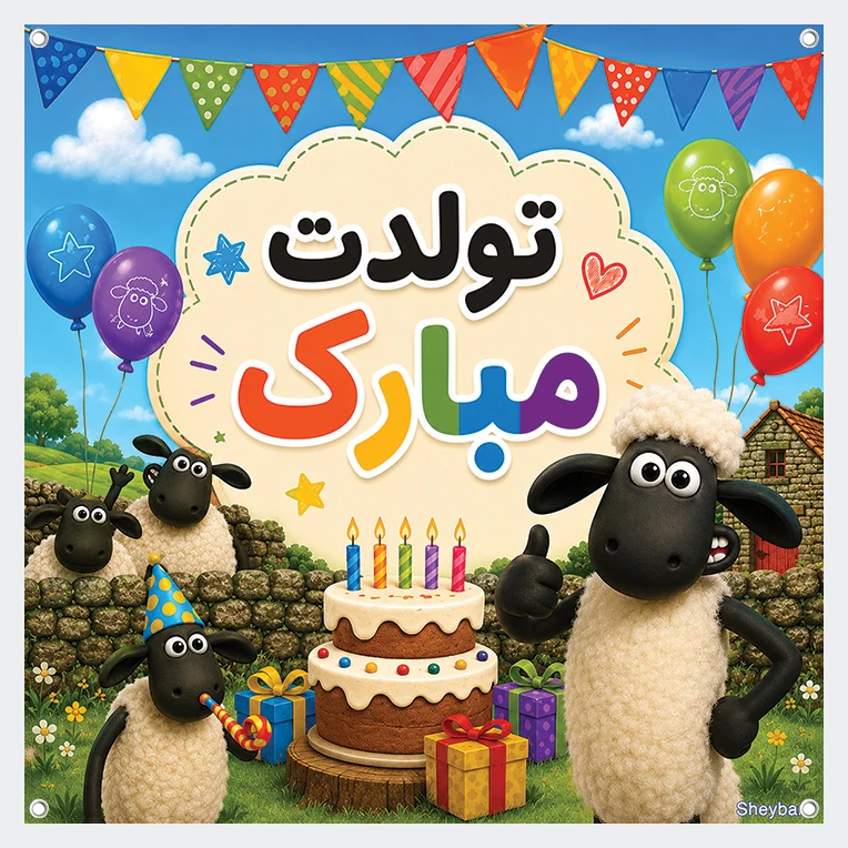 بنر تم تولد طرح بره ناقلا کد 02 
