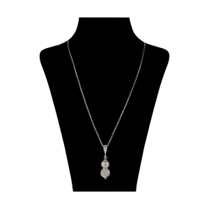 گردنبند نقره زنانه مدل گوی نگین دار