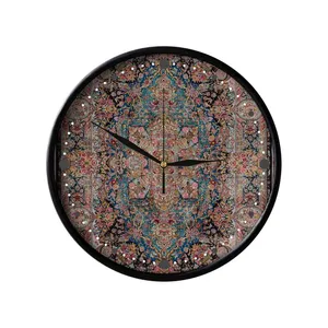 ساعت دیواری مدوپد طرح فرش قم لچک و ترنج مدل C-Ghom017